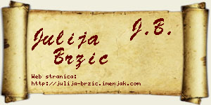 Julija Brzić vizit kartica